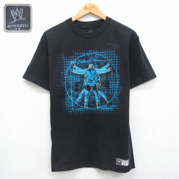 クリスジェリコ 半袖Tシャツ ワールドプロレスリング ブラック メンズM相当 | 古着