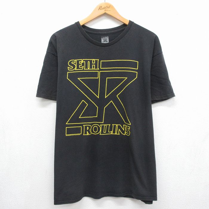 セスロリンズ 半袖Tシャツ ワールドプロレスリング ブラック メンズXL相当 | 古着