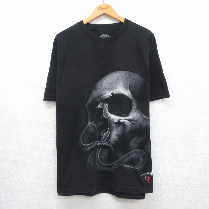 半袖Tシャツ スカル ブラック メンズXL相当 | 古着