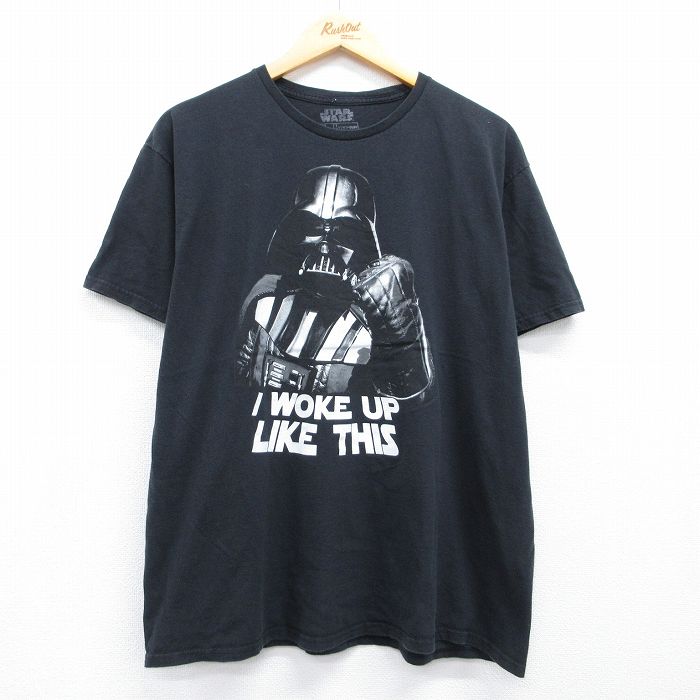 スターウォーズ 半袖Tシャツ ダースベイダープリント ブラック メンズXL相当 | 古着