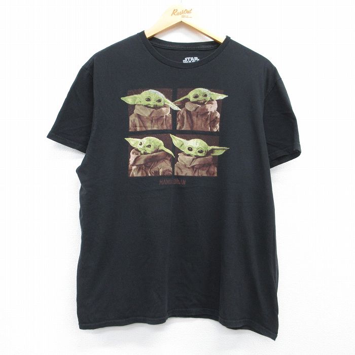 スターウォーズ 半袖Tシャツ ベビーヨーダ ブラック メンズXL相当 | 古着