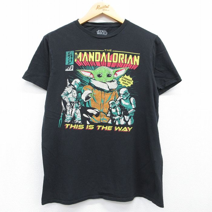 スターウォーズ 半袖Tシャツ ベビーヨーダ ブラック メンズM相当 | 古着