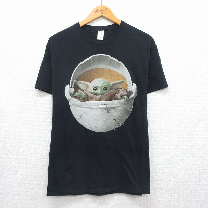 スターウォーズ 半袖Tシャツ ベビーヨーダ ブラック メンズM相当 | 古着