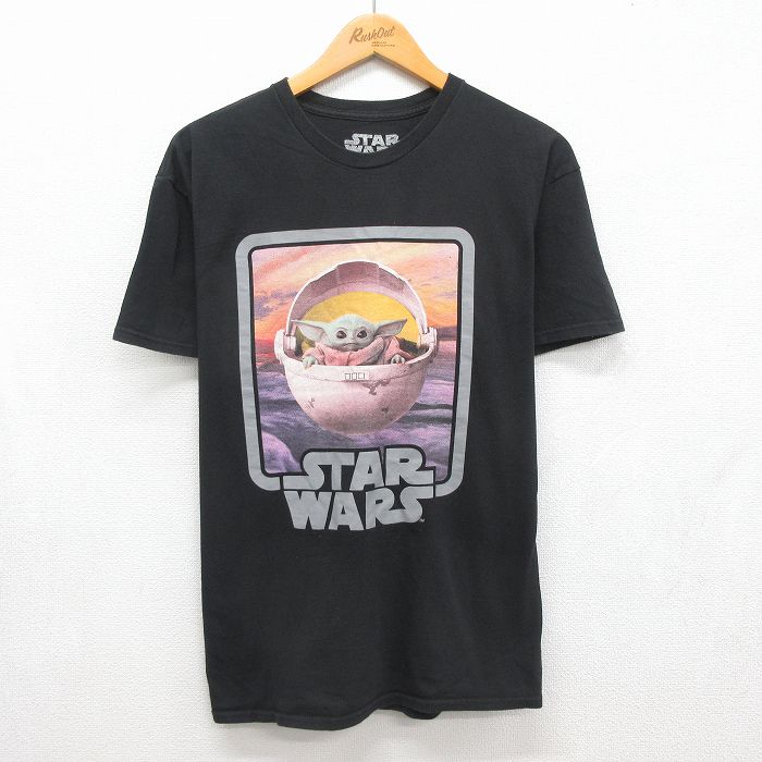 スターウォーズ 半袖Tシャツ ベビーヨーダ ブラック メンズL相当 | 古着