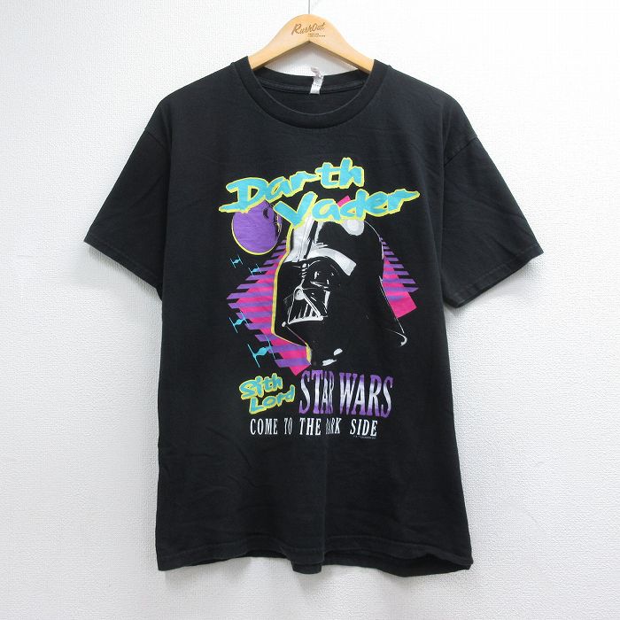 スターウォーズ 半袖Tシャツ ダースベイダープリント ブラック メンズL相当 | 古着
