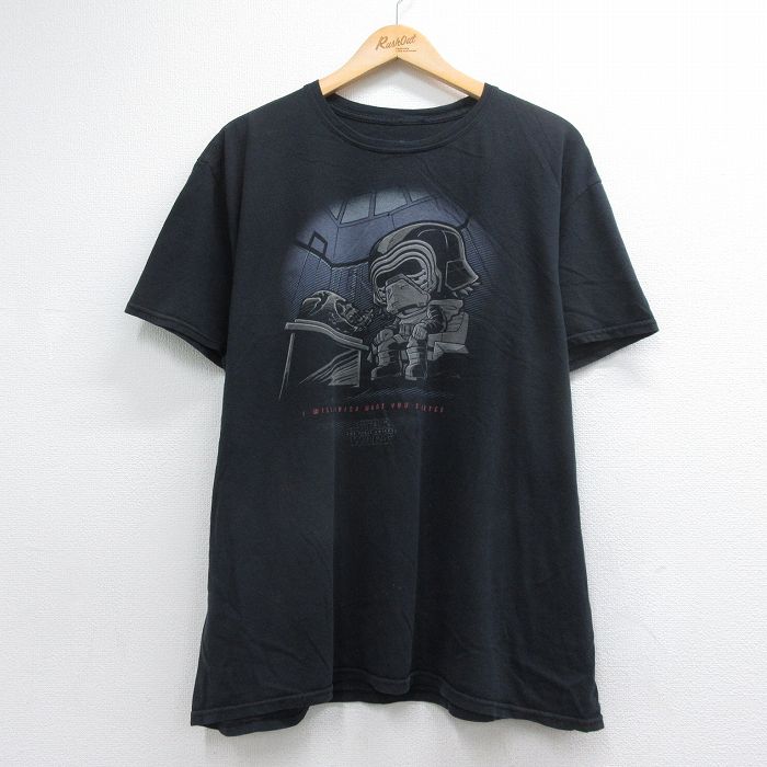 スターウォーズ 半袖Tシャツ ダースベイダープリント ブラック メンズXL相当 | 古着