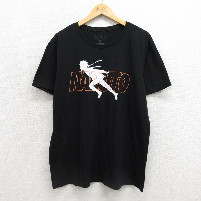 ナルト疾風伝 半袖Tシャツ うずまきナルト ブラック メンズL相当 | 古着