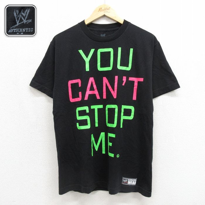 ワールドプロレスリング 半袖Tシャツ ジョンシナプリント ブラック メンズM相当 | 古着