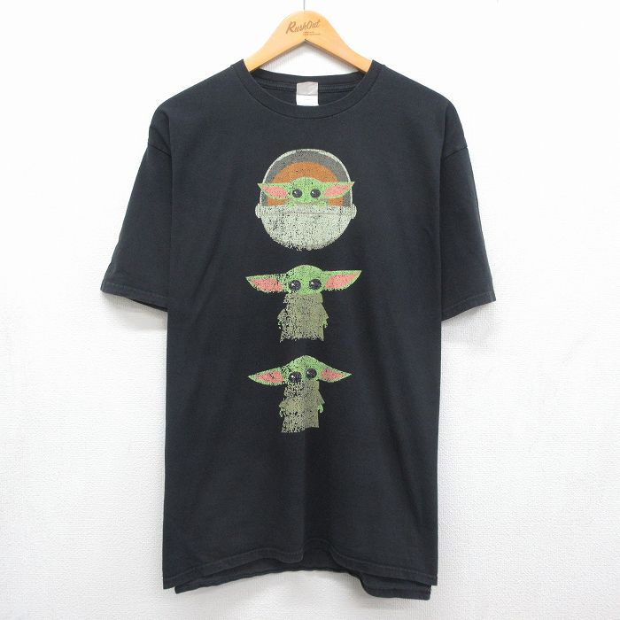 スターウォーズ 半袖Tシャツ ベビーヨーダ ブラック メンズXL相当 | 古着