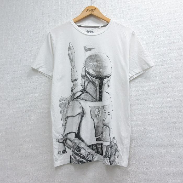 半袖Tシャツ スターウォーズボバフェット ホワイト メンズL相当 | 古着