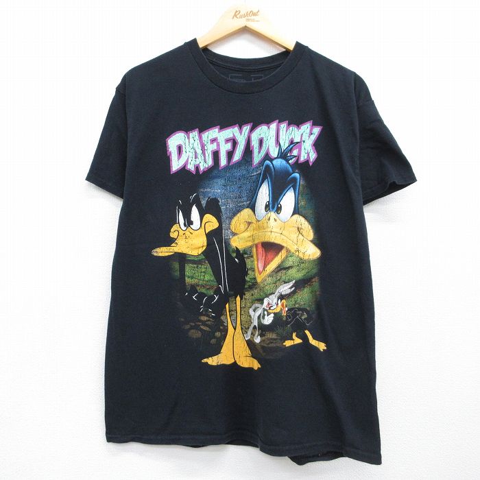 ルーニーテューンズ 半袖Tシャツ ダフィーダック ブラック メンズL相当 | 古着