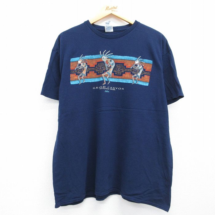 ココペリ 半袖Tシャツ ネイビー メンズXL相当 | 古着