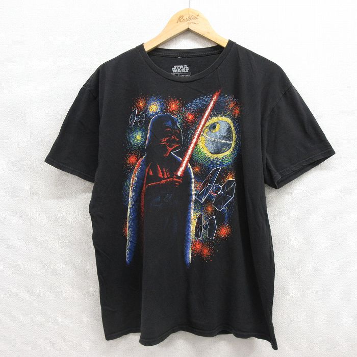 スターウォーズ 半袖Tシャツ ダースベイダープリント ブラック メンズXL相当 | 古着