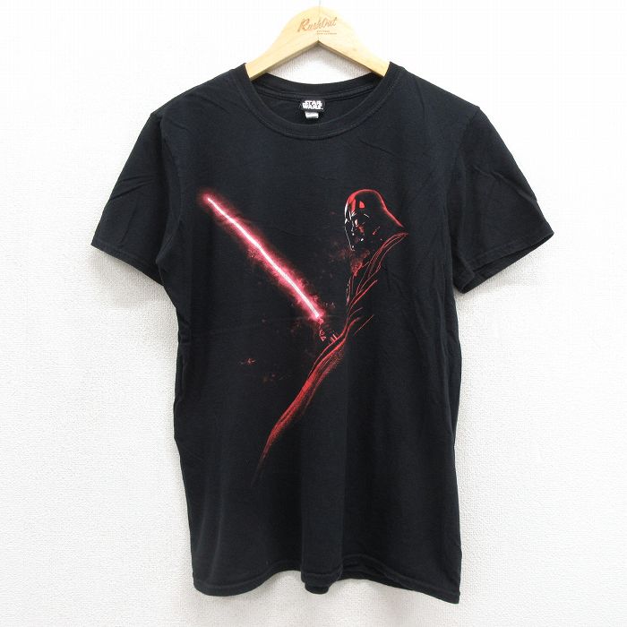 スターウォーズ 半袖Tシャツ ダースベイダープリント ブラック メンズM相当 | 古着