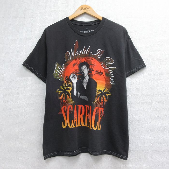 リップルジャンクション 半袖Tシャツ スカーフェイス ブラック メンズL相当 | 古着
