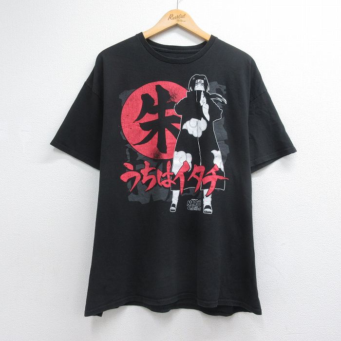 リップルジャンクション 半袖Tシャツ うちはイタチ ブラック メンズXL相当 | 古着