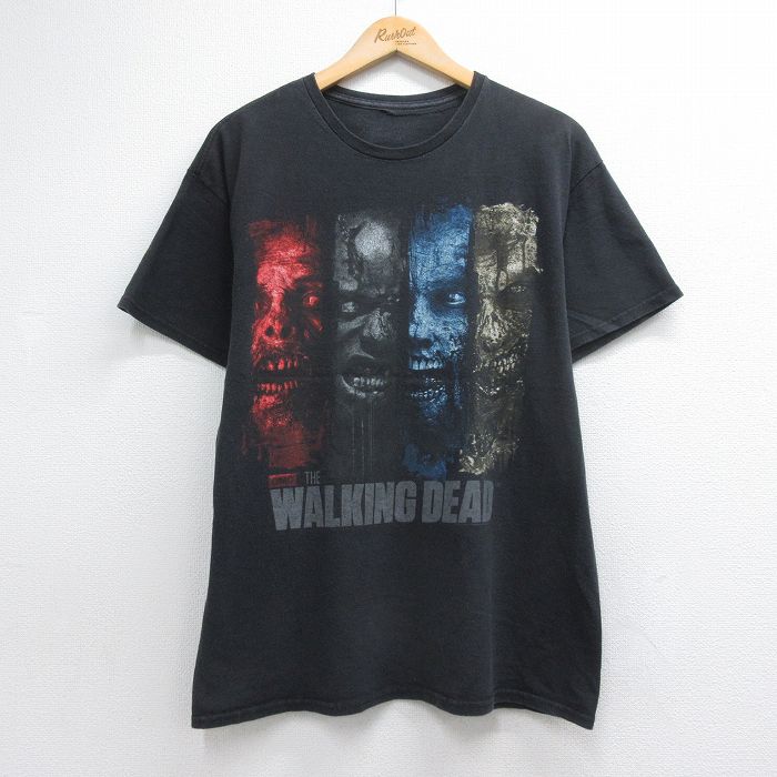 ウォーキングデッド 半袖Tシャツ ウォーキングデッドプリント ブラック メンズL相当 | 古着