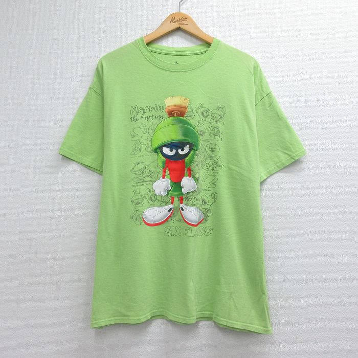 ルーニーテューンズ 半袖Tシャツ マービンザマーシャン グリーン メンズXL相当 | 古着