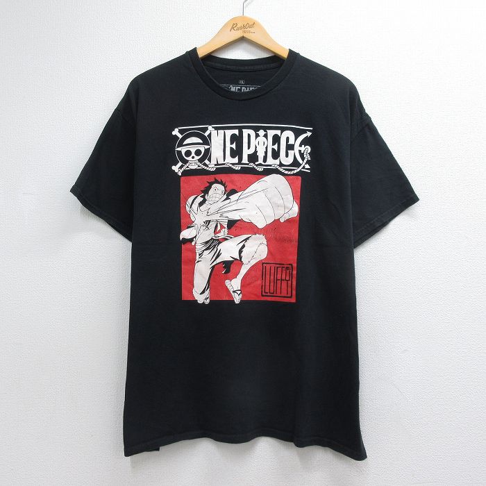 ワンピース 半袖Tシャツ モンキーDルフィ ブラック メンズXL相当 | 古着