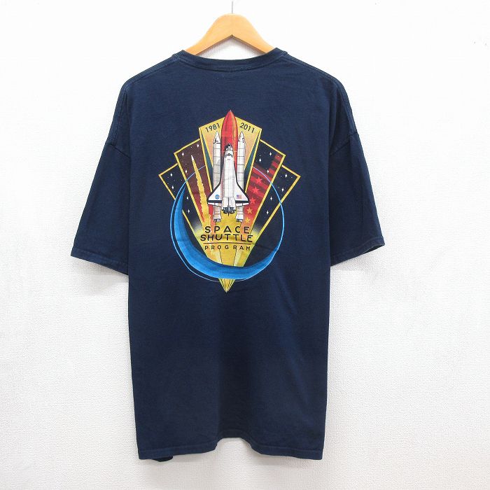 NASA 半袖Tシャツ NASAプリント ネイビー メンズXL相当 | 古着