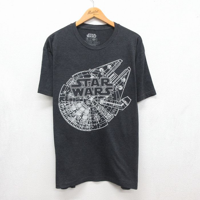 スターウォーズ 半袖Tシャツ ミレニアムファルコン グレー メンズXL相当 | 古着