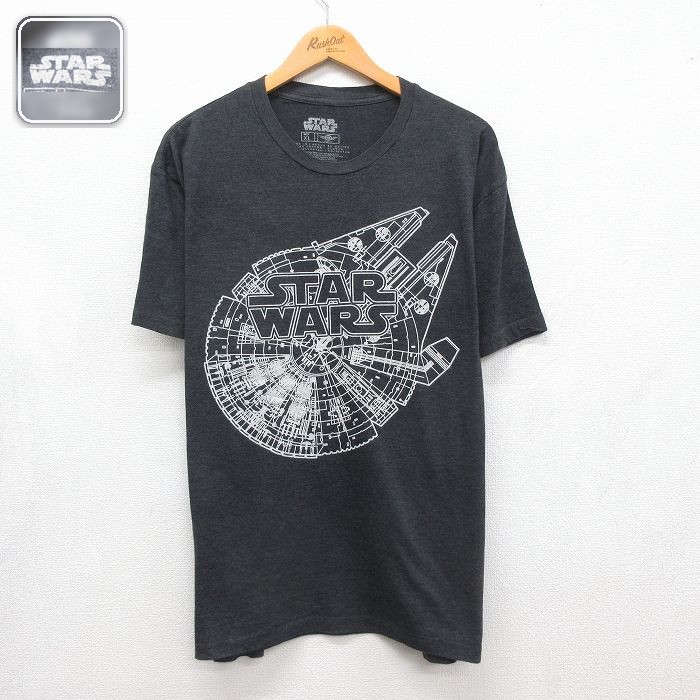 スターウォーズ 半袖Tシャツ ミレニアムファルコン グレー メンズXL相当 | 古着