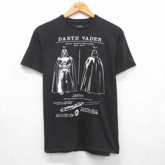 スターウォーズ 半袖Tシャツ ダースベイダープリント ブラック メンズM相当 | 古着