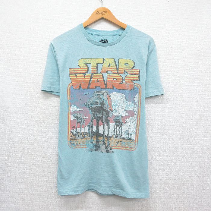 スターウォーズ 半袖Tシャツ AT ATウォーカー ライトブルー メンズL相当 | 古着