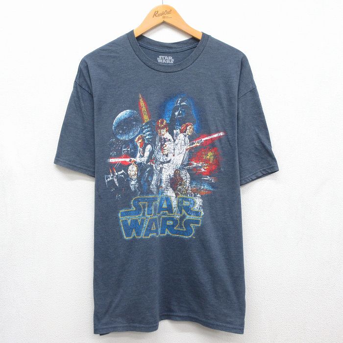 スターウォーズ 半袖Tシャツ 霜降り ネイビー メンズXL相当 | 古着