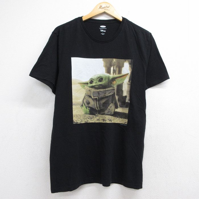 オールドネイビー 半袖Tシャツ スターウォーズグローグー ブラック メンズL相当 | 古着