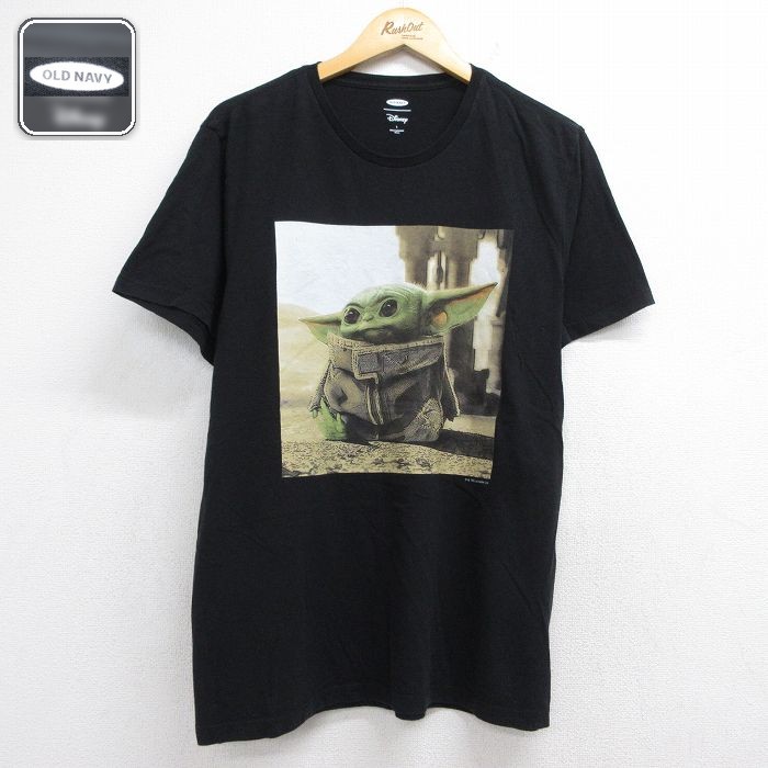 オールドネイビー 半袖Tシャツ スターウォーズグローグー ブラック メンズL相当 | 古着
