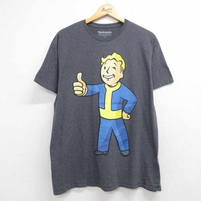 フォールアウト 半袖Tシャツ 霜降り グレー メンズXL相当 | 古着