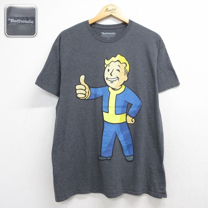フォールアウト 半袖Tシャツ 霜降り グレー メンズXL相当 | 古着