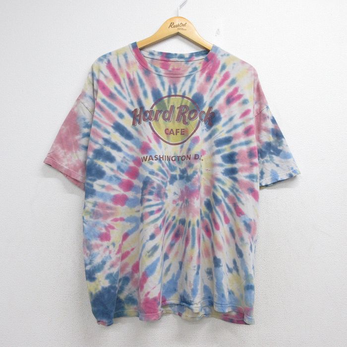 ハードロックカフェ 半袖Tシャツ タイダイ ホワイト メンズXL相当 | 古着
