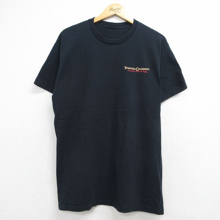 ディズニー 半袖Tシャツ パイレーツカリビアン ブラック メンズL相当 | 古着