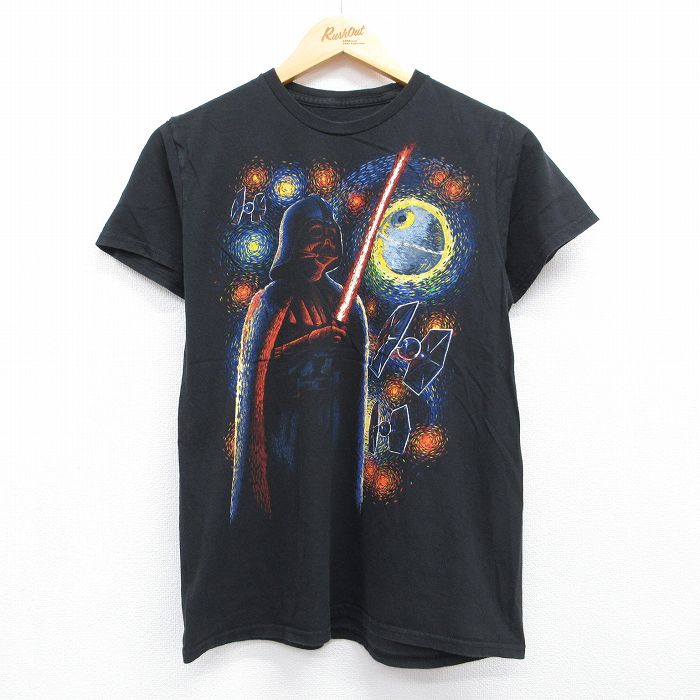 スターウォーズ 半袖Tシャツ ダースベイダープリント ブラック メンズM相当 | 古着