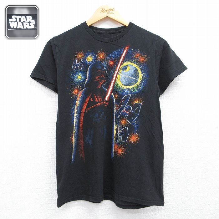 スターウォーズ 半袖Tシャツ ダースベイダープリント ブラック メンズM相当 | 古着