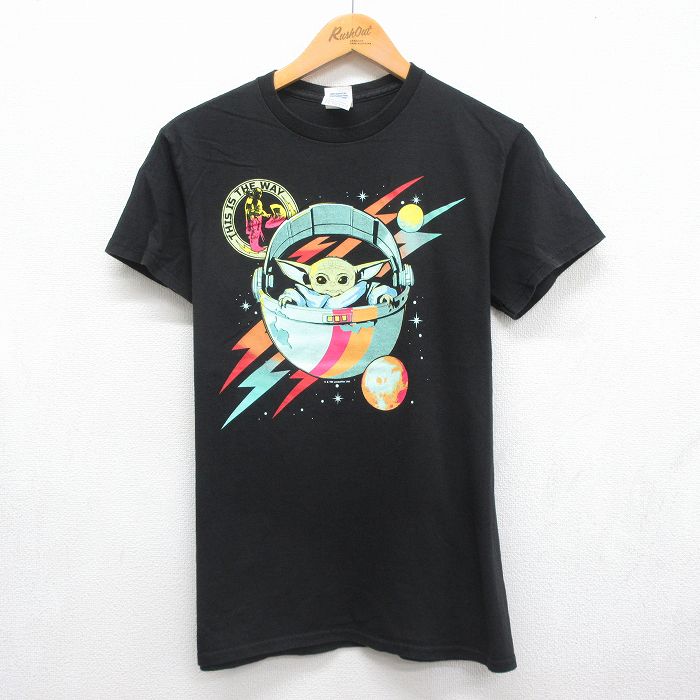 スターウォーズ 半袖Tシャツ ベビーヨーダ ブラック メンズS相当 | 古着