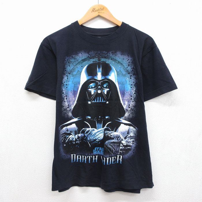 スターウォーズ 半袖Tシャツ ダースベイダープリント ネイビー メンズL相当 | 古着