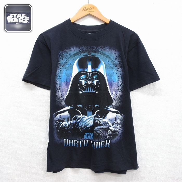 スターウォーズ 半袖Tシャツ ダースベイダープリント ネイビー メンズL相当 | 古着