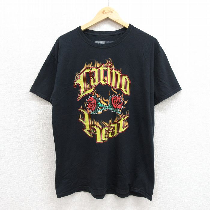 ワールドプロレスリング 半袖Tシャツ エディゲレロプリント ブラック メンズL相当 | 古着