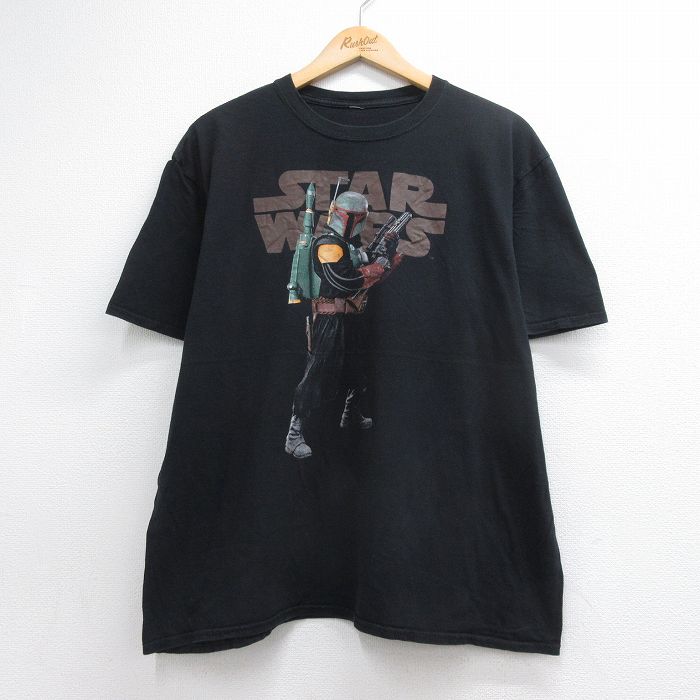 半袖Tシャツ スターウォーズボバフェット ブラック メンズXL相当 | 古着