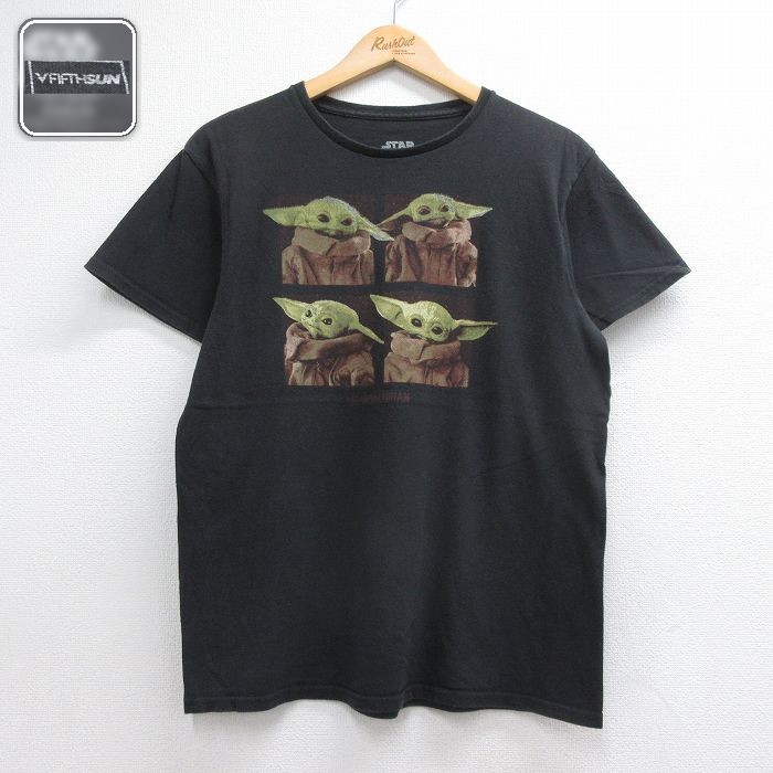 スターウォーズ 半袖Tシャツ ベビーヨーダ ブラック メンズM相当 | 古着