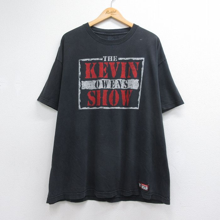 ケビンオーエンズ 半袖Tシャツ ワールドプロレスリングプリント ブラック メンズXL相当 | 古着