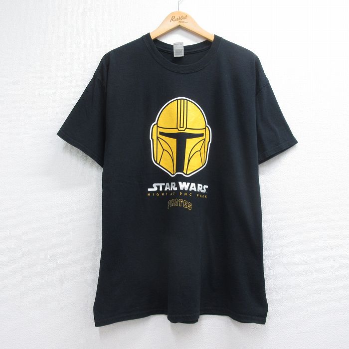 スターウォーズ 半袖Tシャツ ピッツバーグパイレーツプリント ブラック メンズXL相当 | 古着