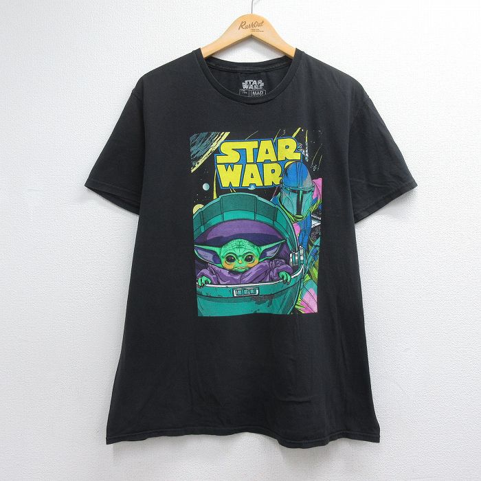 スターウォーズ 半袖Tシャツ マンダロリアン グローグー ブラック メンズXL相当 | 古着