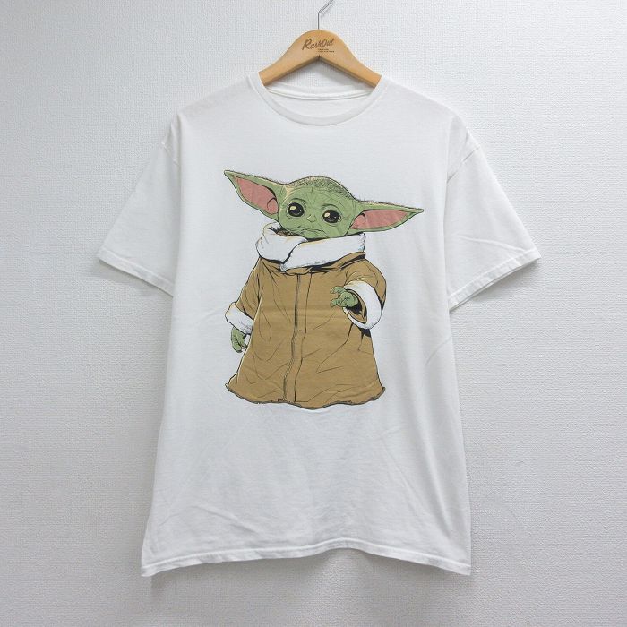 スターウォーズ 半袖Tシャツ グローグー ホワイト メンズL相当 | 古着