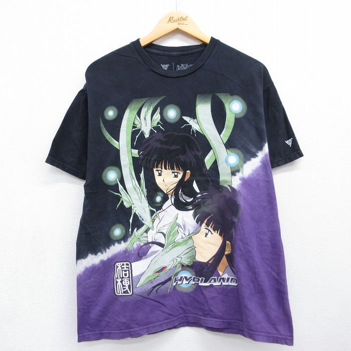 半袖Tシャツ 犬夜叉 ブラック メンズL相当 | 古着