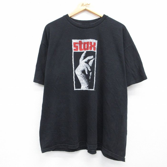Stax Records 半袖Tシャツ Stax Recordsプリント ブラック メンズXL相当 | 古着