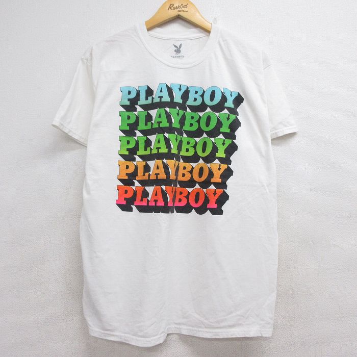 プレイボーイ 半袖Tシャツ ホワイト メンズL相当 | 古着